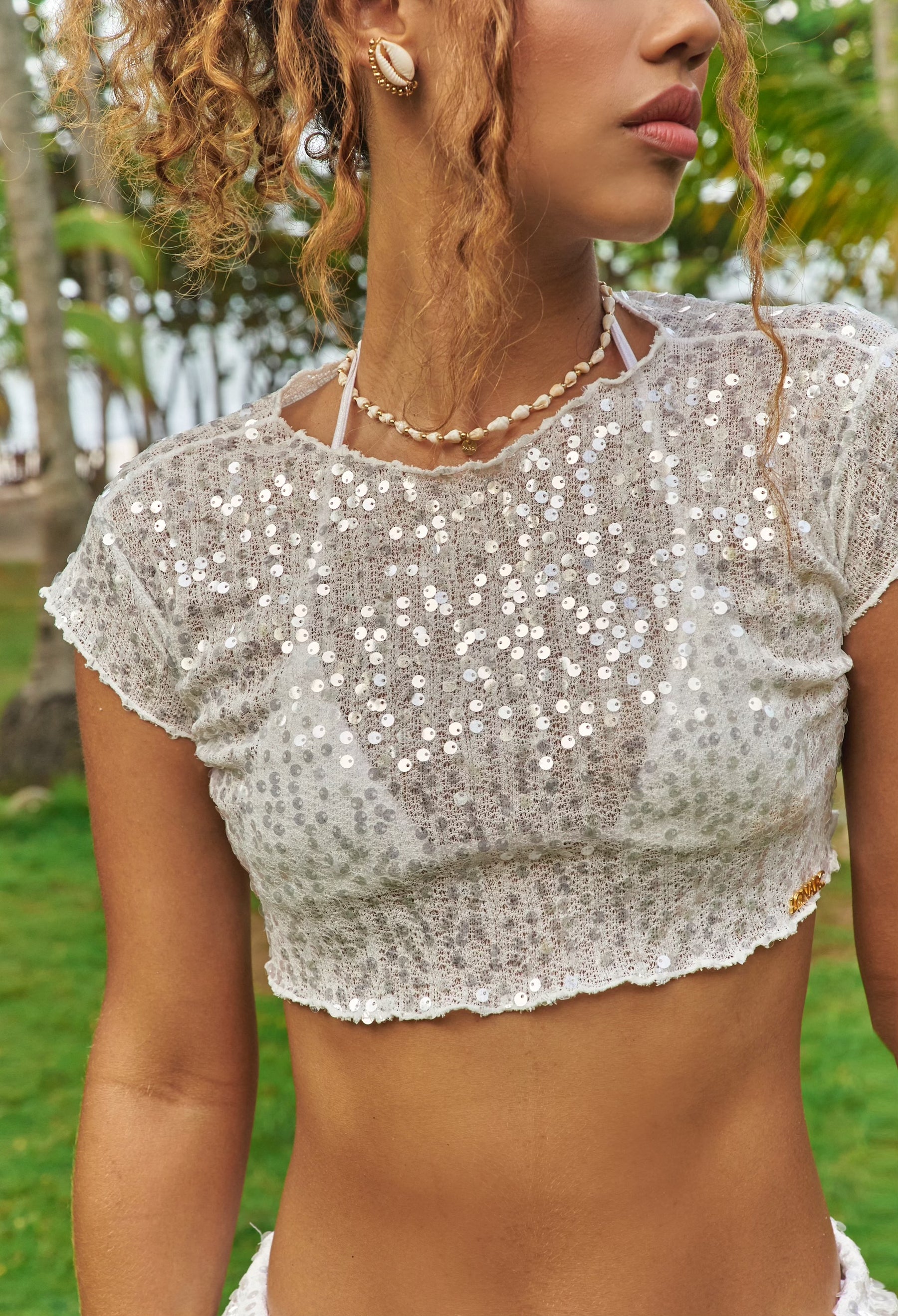 Nerea Crop Top with Sequins