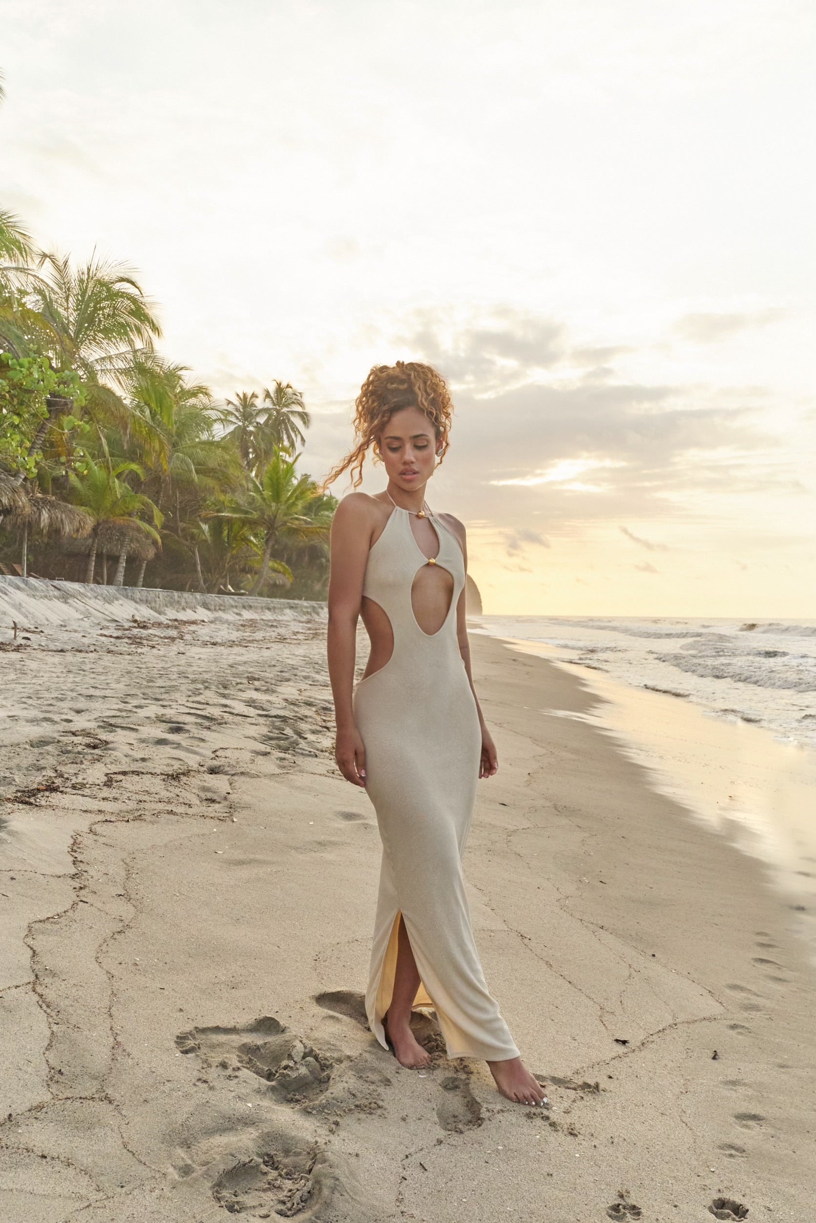 Bruma Maxi Dress Shiny Nude