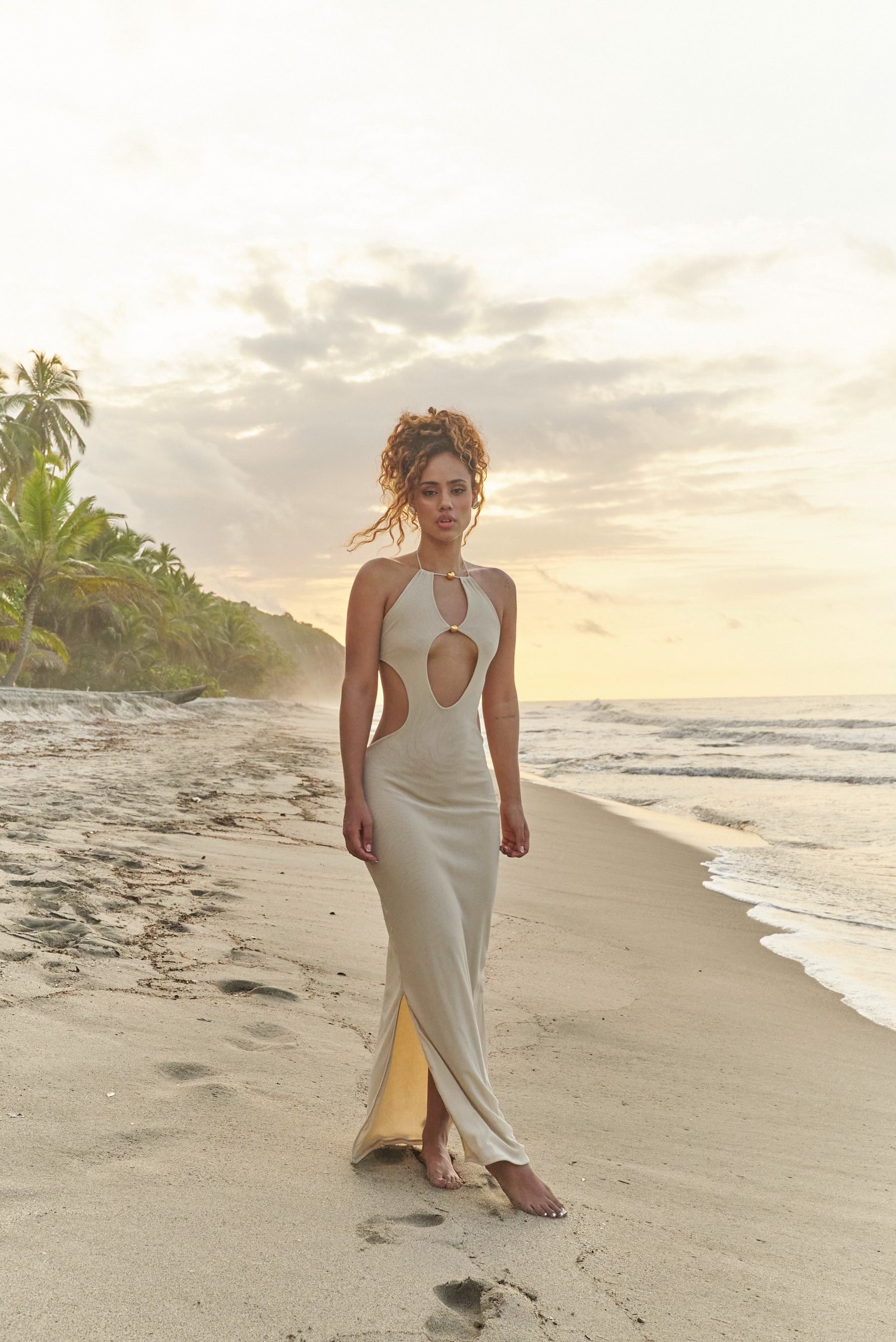 Bruma Maxi Dress Shiny Nude