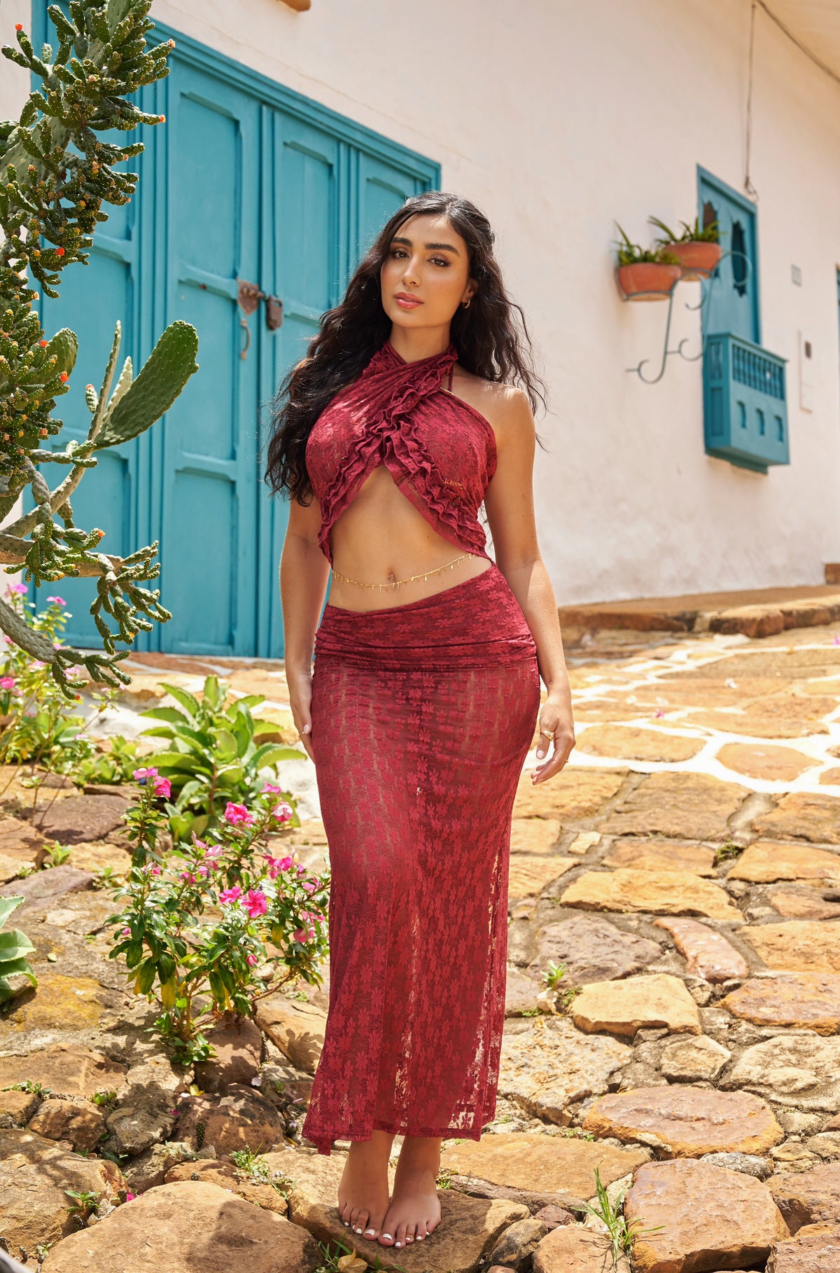 Mosquetta Maxi Skirt Wine