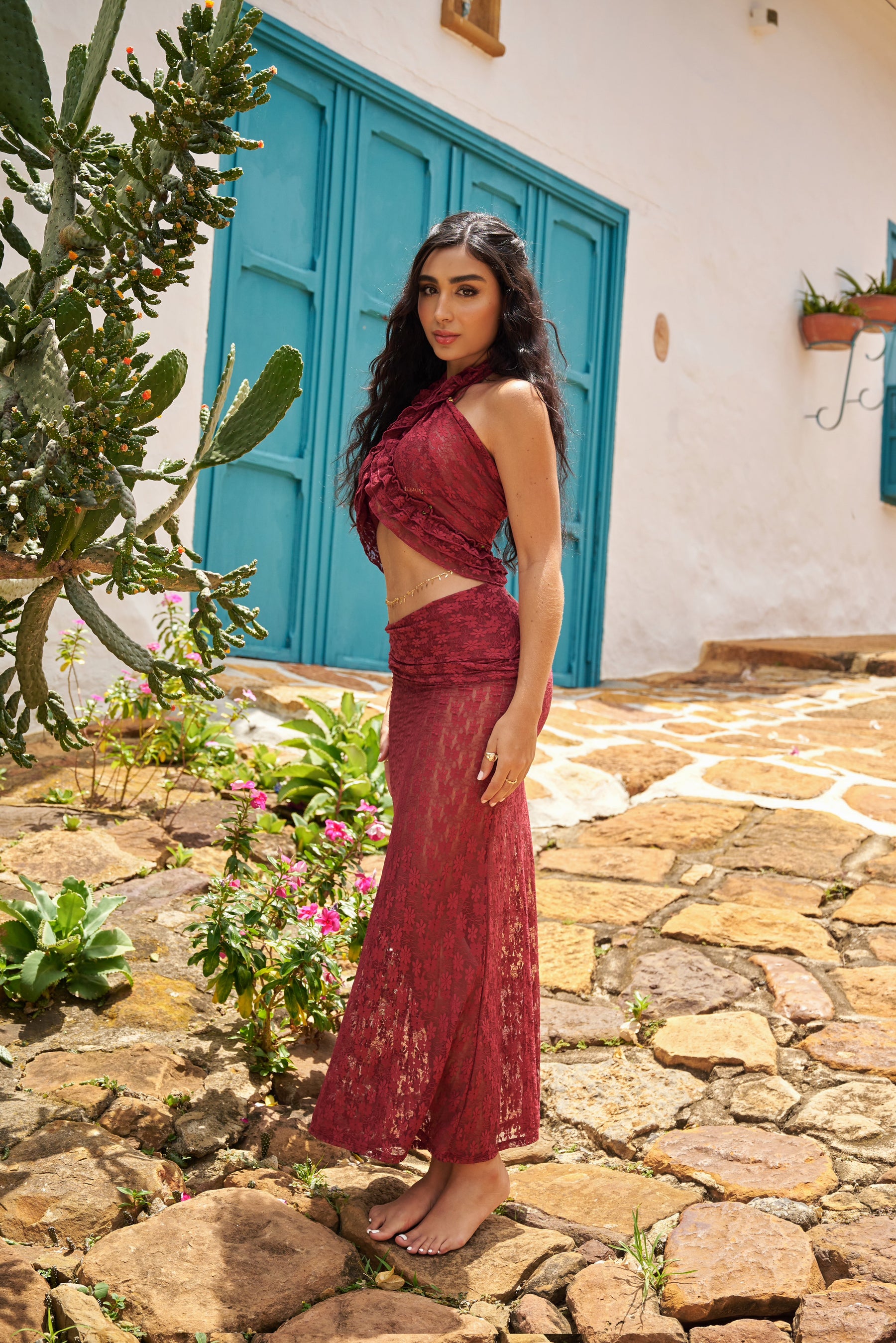 Mosquetta Maxi Skirt Wine