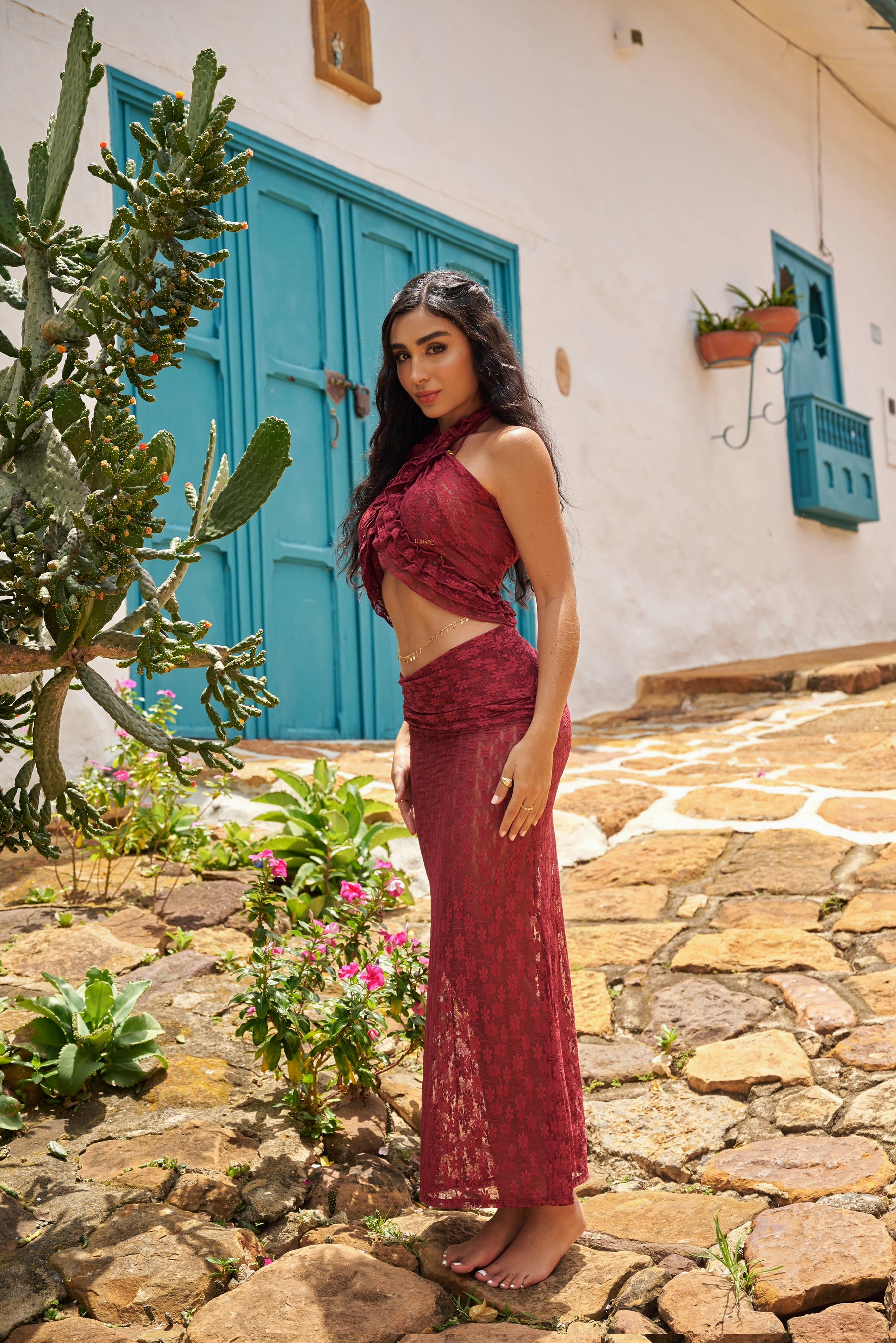 Mosquetta Maxi Skirt Wine