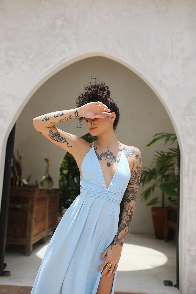 Ibiza Maxi Dress Baby Blue XL