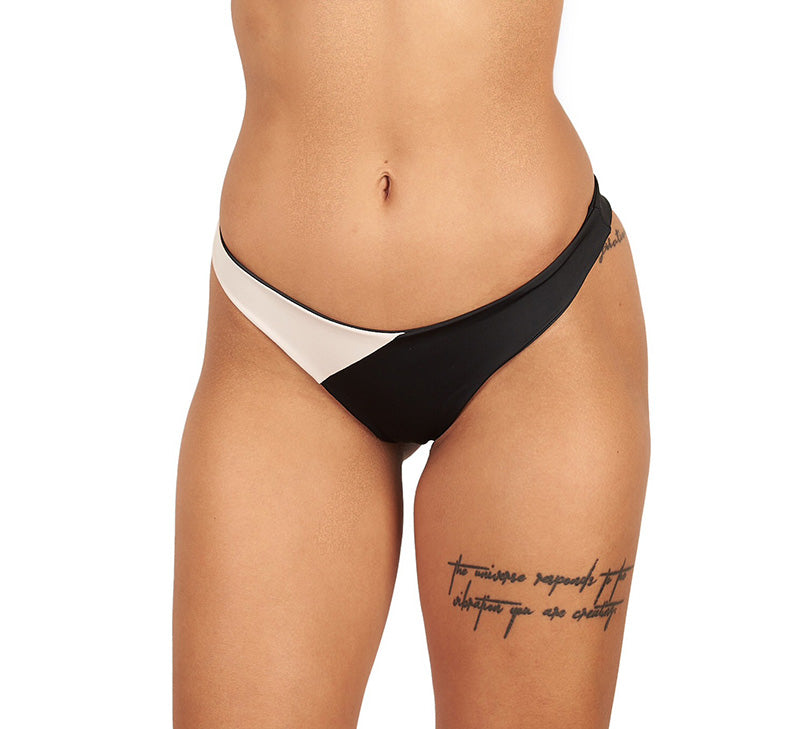 Maui Bottom Black and Nude Strips
