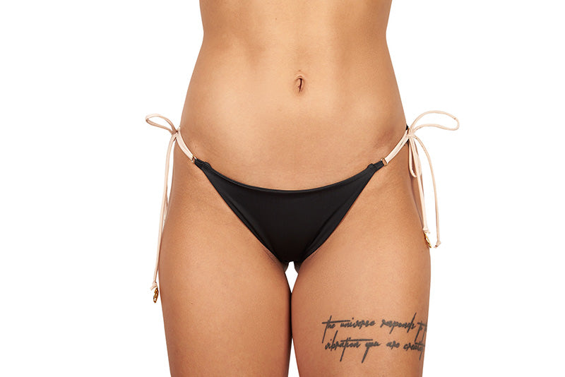 Zamba Bottom Black and Nude Strips