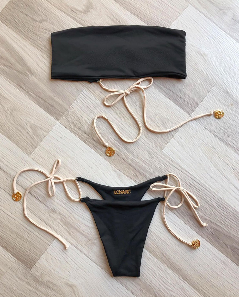 Zamba Bottom Black and Nude Strips
