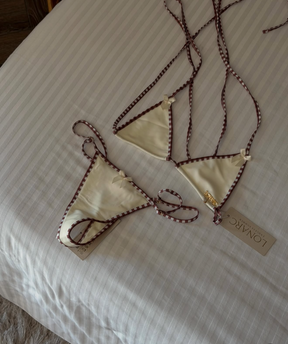 Tiny Top White cream and Brown Vachi strips