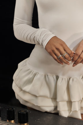 Ballerina Sleeve Dress Ivory