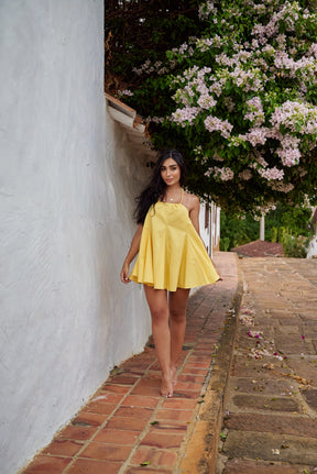 Oia Cotton Dress Yellow