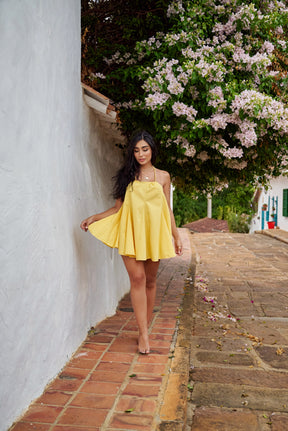 Oia Cotton Dress Yellow