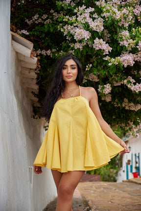 Oia Cotton Dress Yellow