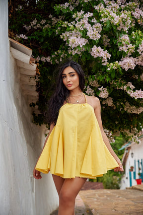 Oia Cotton Dress Yellow