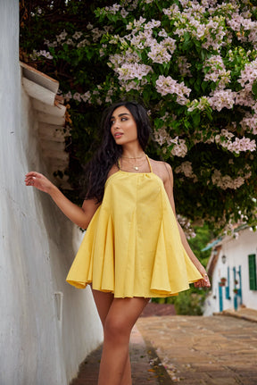 Oia Cotton Dress Yellow
