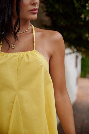 Oia Cotton Dress Yellow
