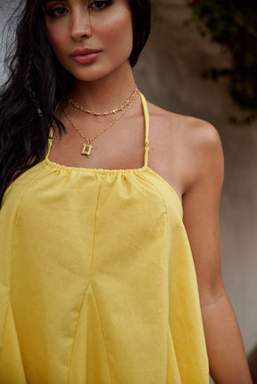 Oia Cotton Dress Yellow