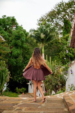 Oia Cotton Dress Brown