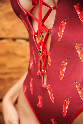 Amapola One Piece Shiny red and Chilli