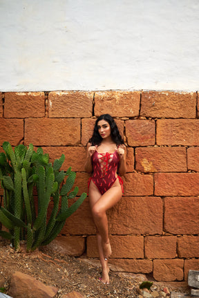 Amapola One Piece Shiny red and Chilli