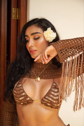 Amaranto Shoulder Shrug Brown