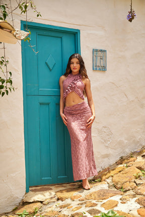 Mosquetta Maxi Skirt Dusty Rose