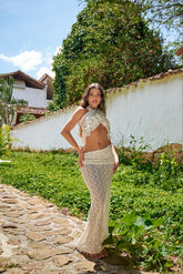 Mosquetta Maxi Skirt Ivory