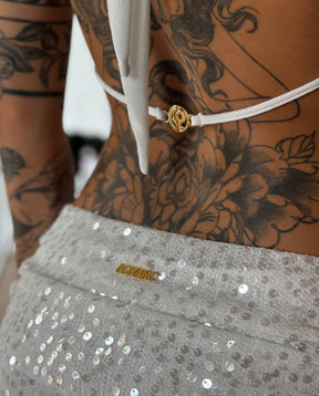 Gigi Short White Sequins