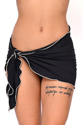 Kat Cover Up Skirt Black and Nude Ruche