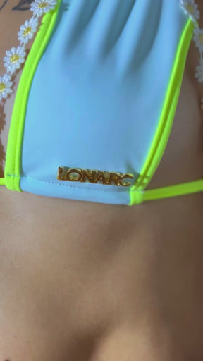 Cassie Bottom Blue Mint and Neon Yellow Strips - Limited Edition