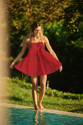 Elevate your beach look with a red Lonarc dress